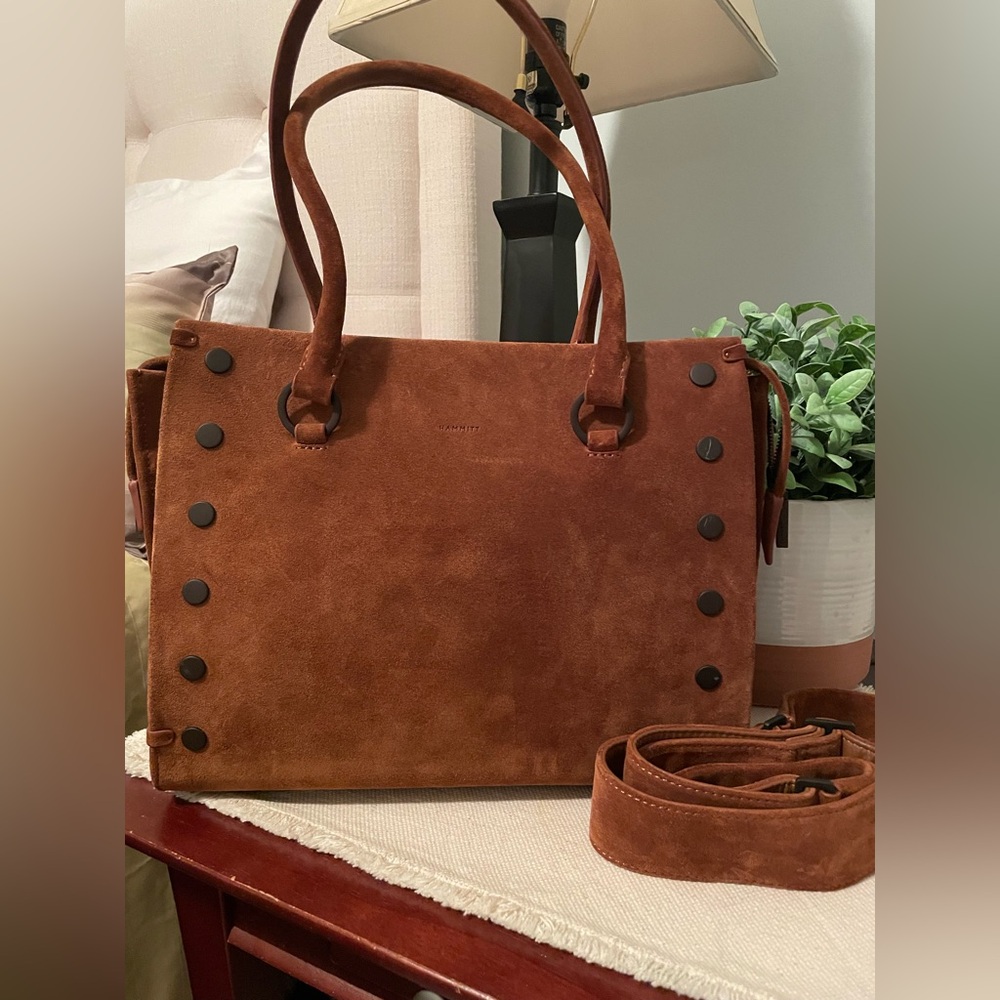 Hammitt Allen tote large mahogany suede